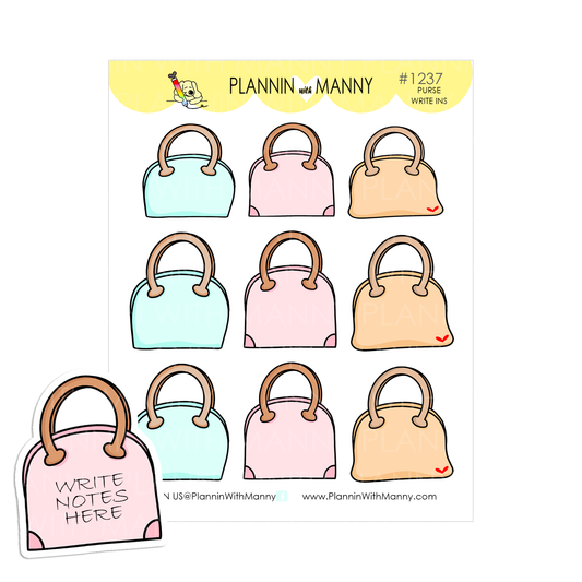 1237 Write In Purse Planner Stickers