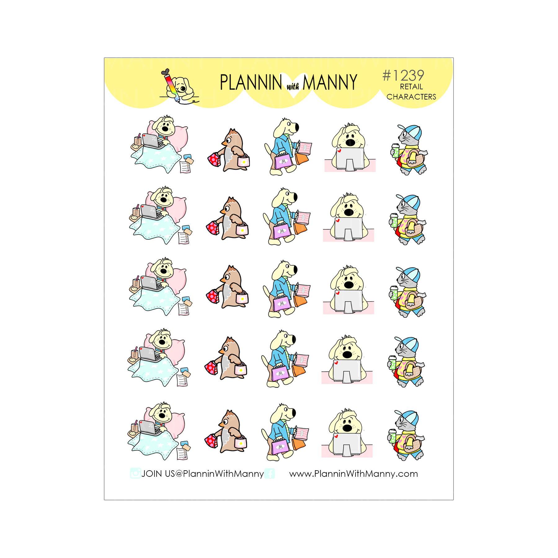 1239 Retail Therapy Character Planner Stickers
