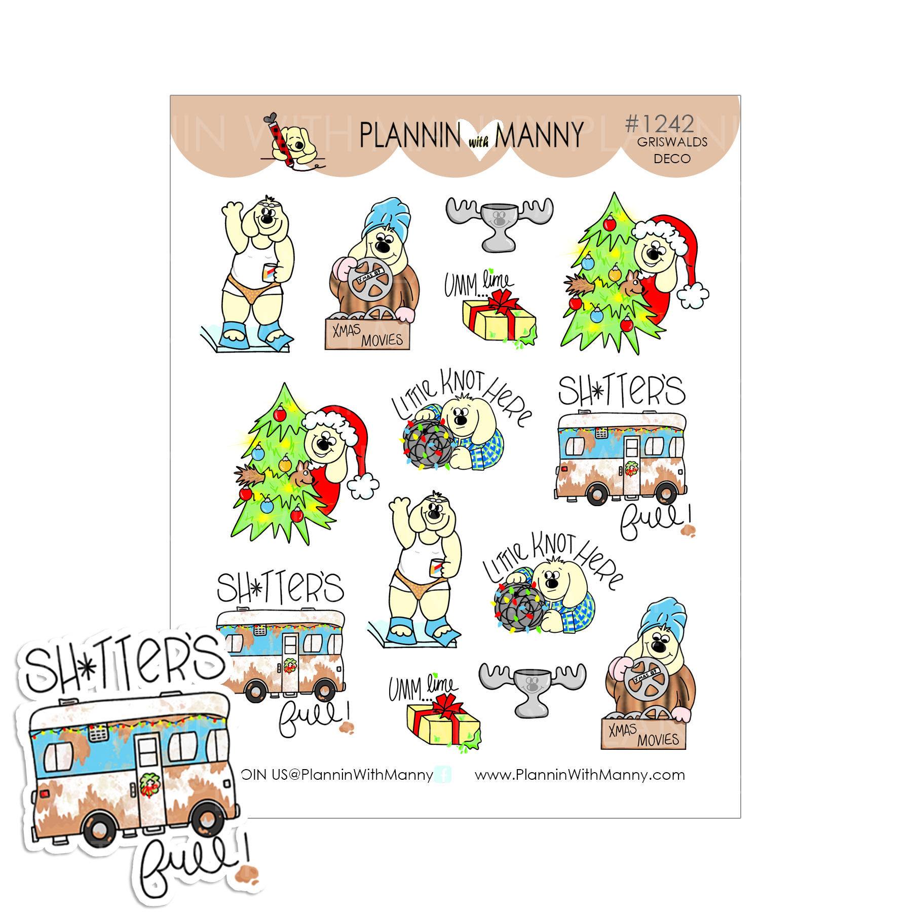 1242 Manny's 2nd Christmas Vacation Deco Planner Stickers