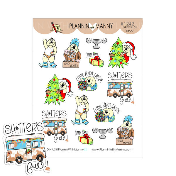 1242 Manny's 2nd Christmas Vacation Deco Planner Stickers
