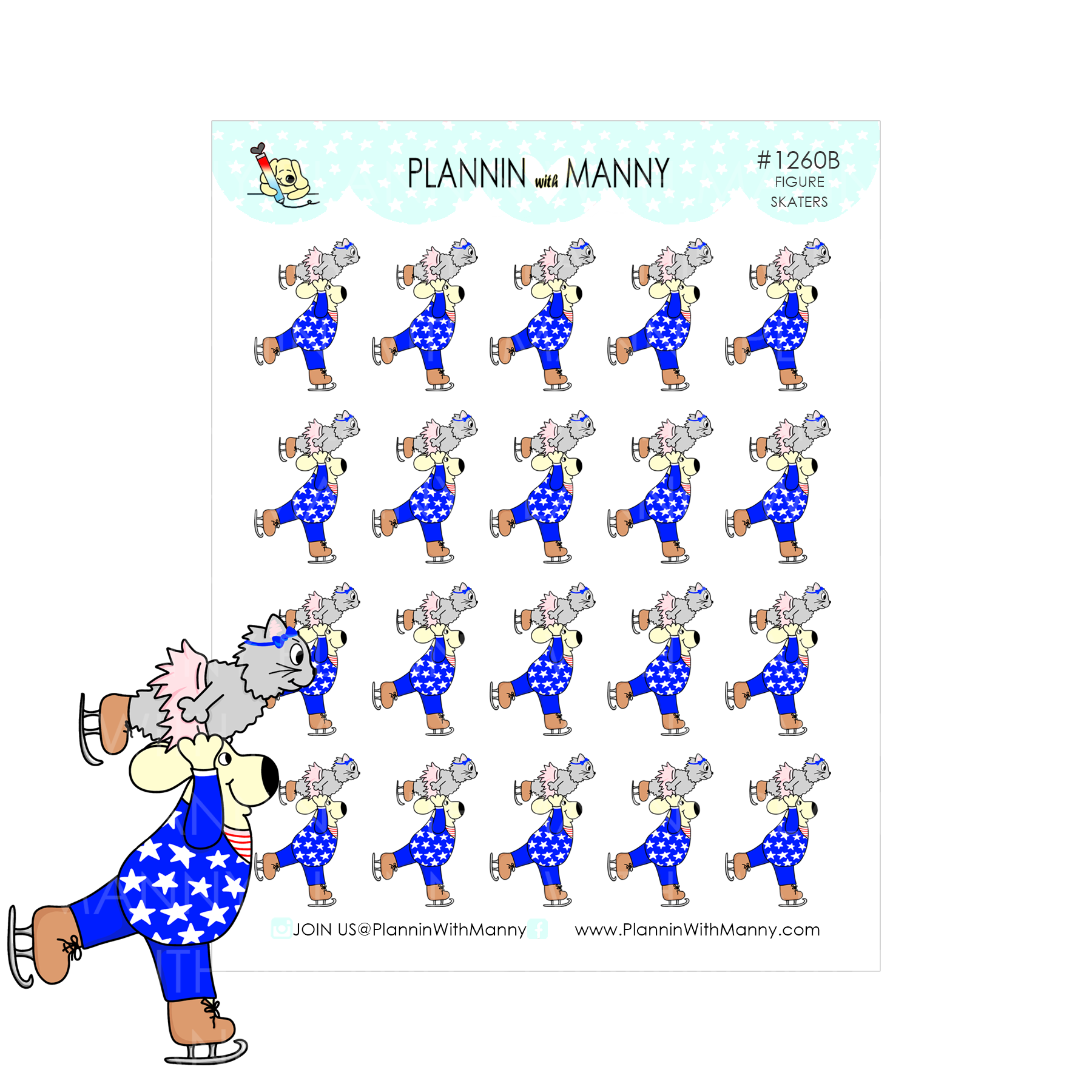 1260B Figure Skating Planner Stickers - Winter Olympics Collection