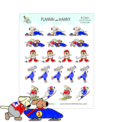 1260 Winter Games Character Planner Stickers