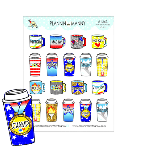 1263 Winter Games Cup Planner Stickers