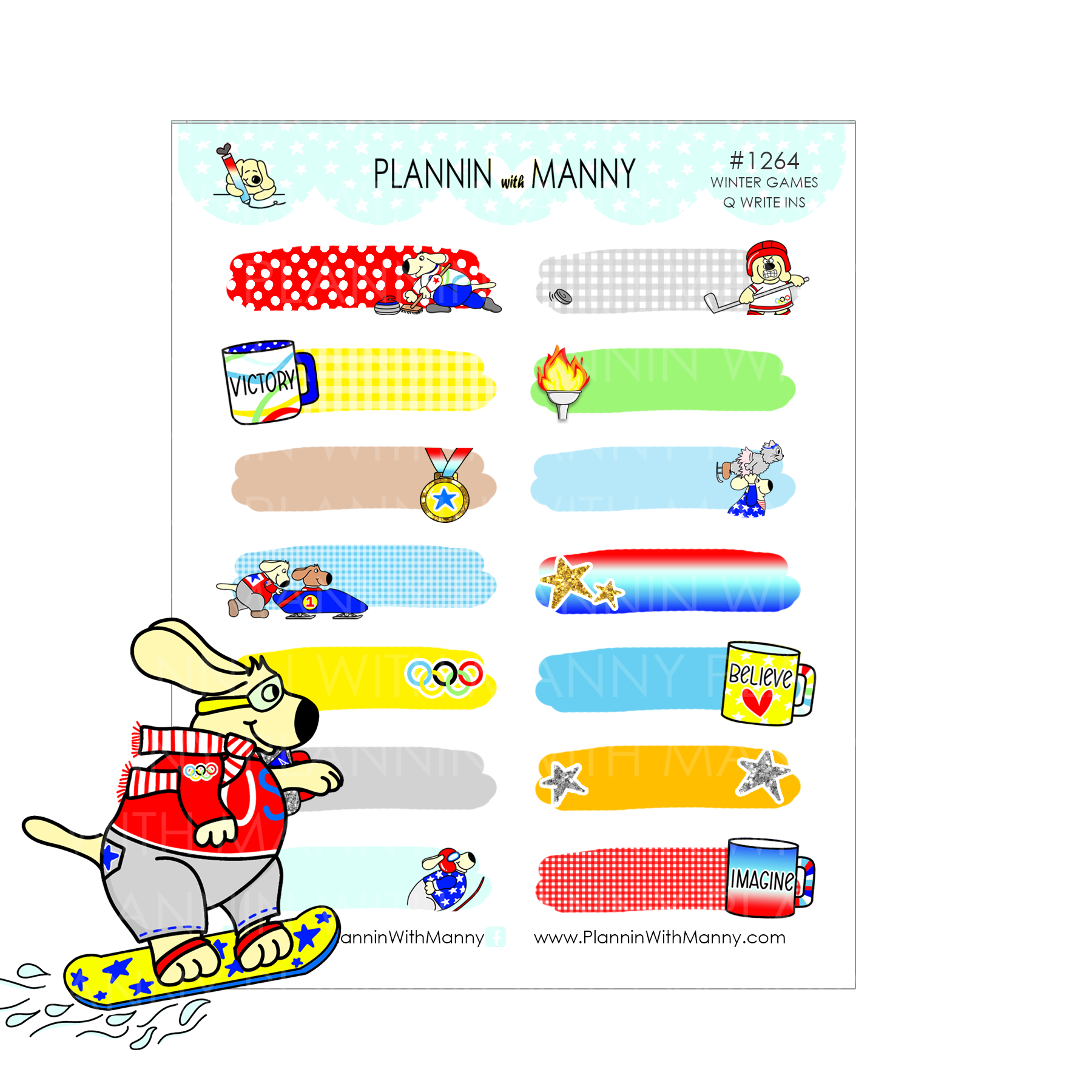 1264 Winter Games Write In Planner Stickers - Winter Games Collection