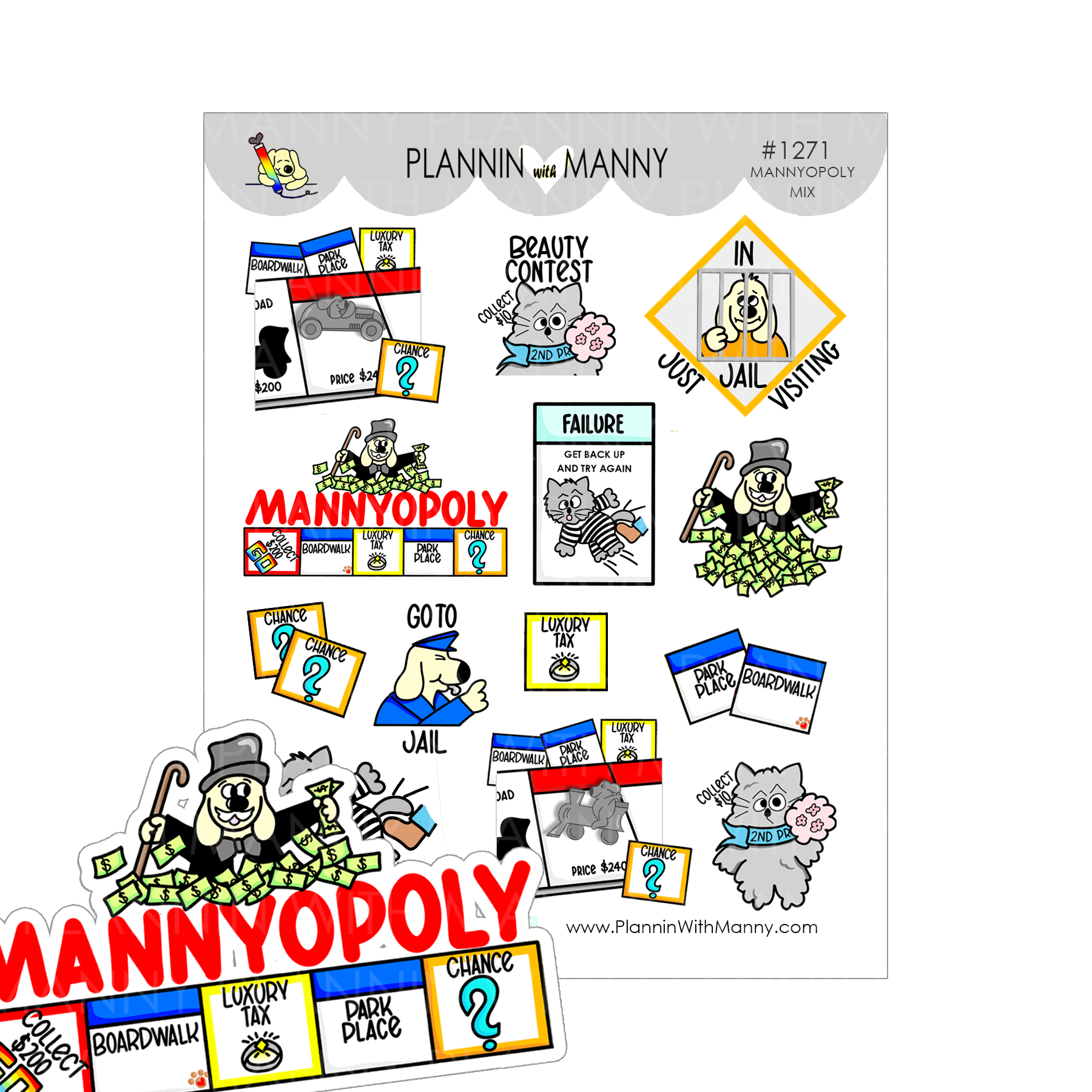 1271 Mannyopoly Mix Planner Stickers