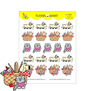 1288 Picnic Character Planner Stickers