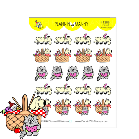 1288 Picnic Character Planner Stickers