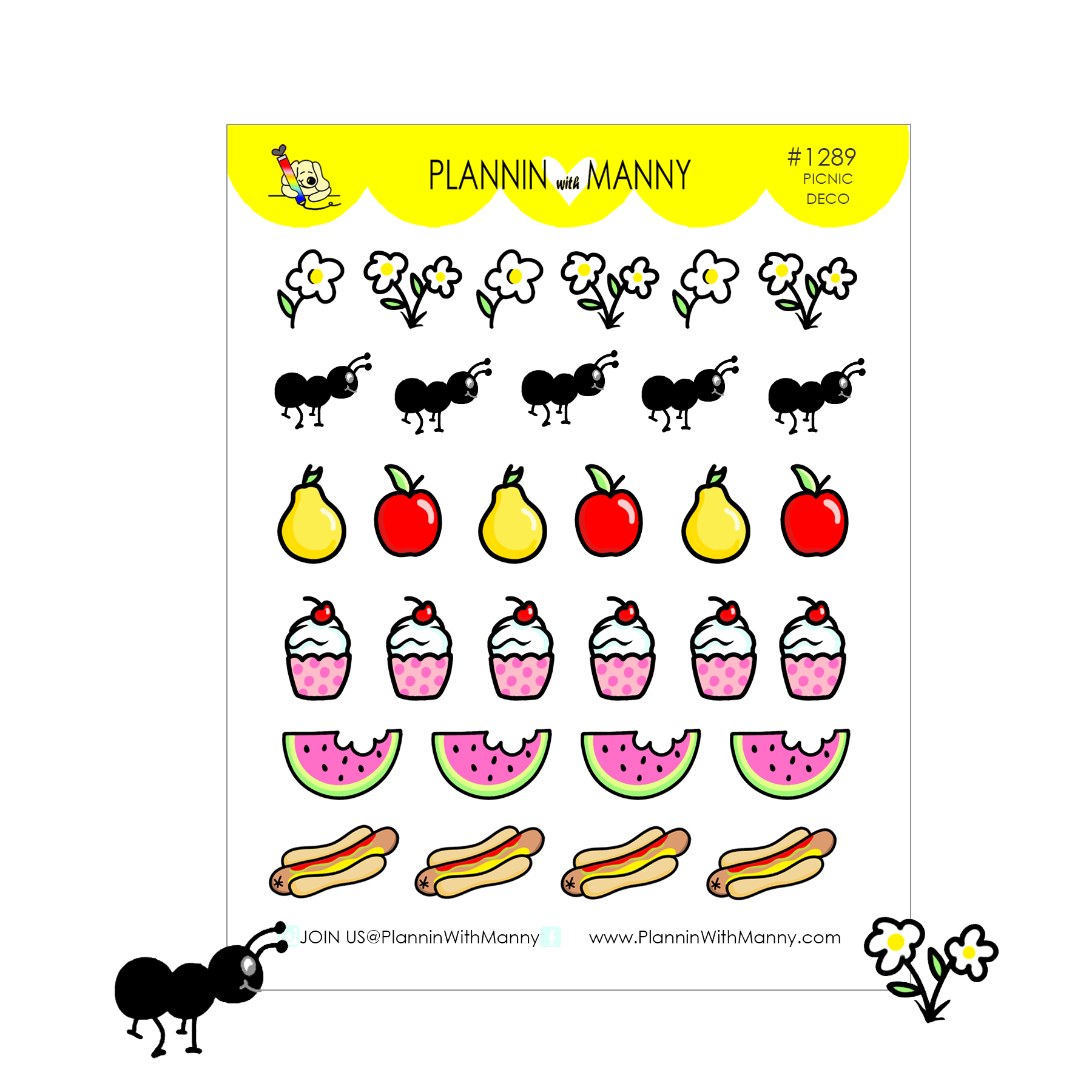 1289 Picnic Goodies and Deco Planner Stickers