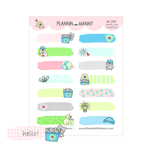 1299 Love My Earth Write In Planner Stickers