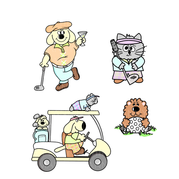 1313- Tee Time Character Planner Stickers