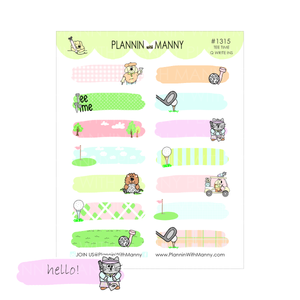 1315 Tee Time Write In Planner Stickers