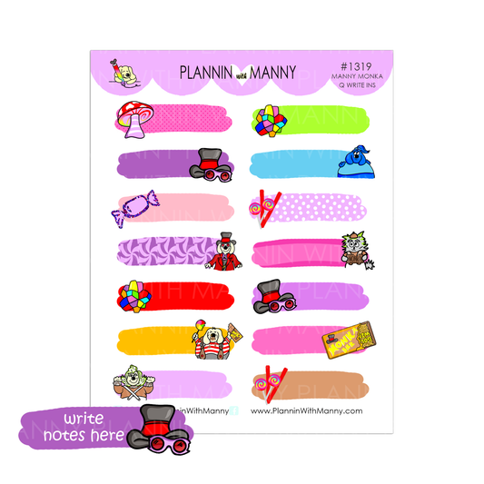 1319 Manny Monka Write In Planner Stickers