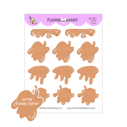 1321 Fudge Blob Write In Planner Stickers