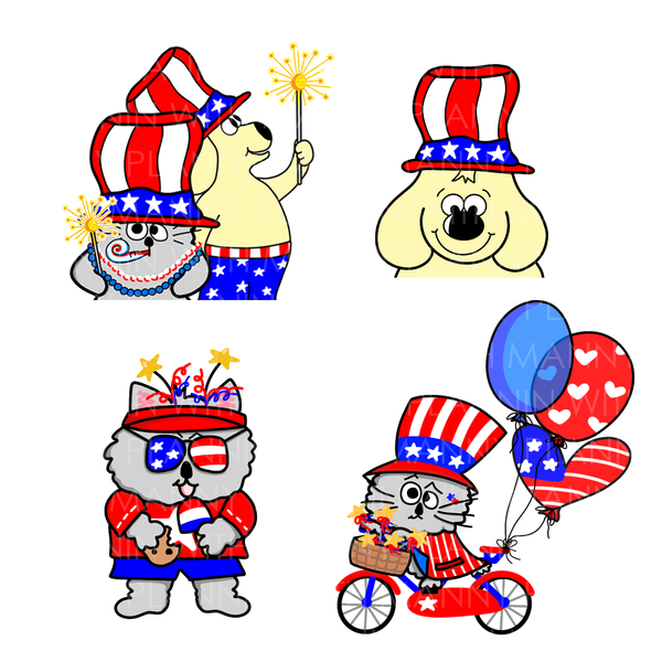 1324 Patriotic Character Planner Stickers - Patriotic Party Collection