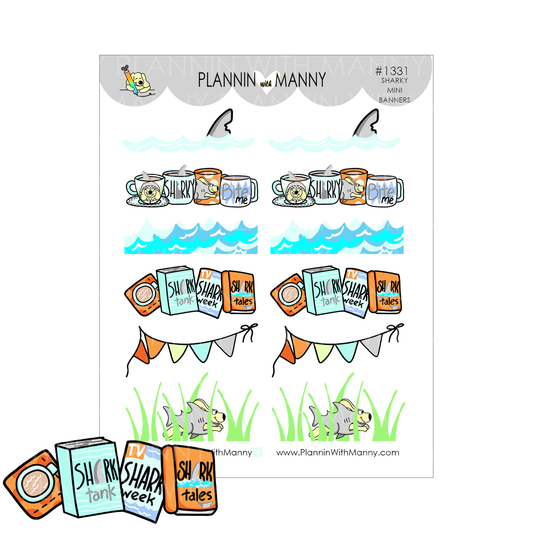 1331 Feelin Sharky Mini Banner Planner Stickers