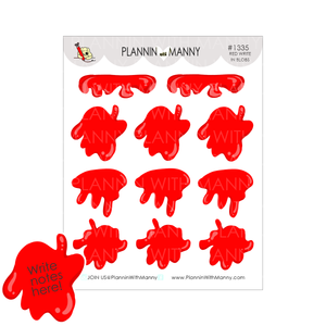 1335 Red Write In Blob Planner Stickers