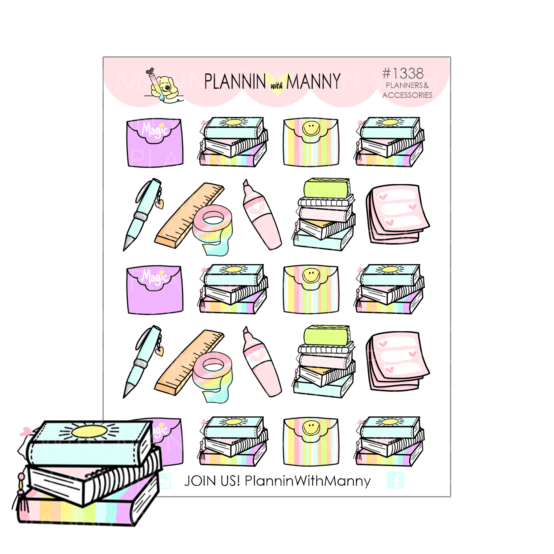 1338 Pastel Planner Accessory Stickers