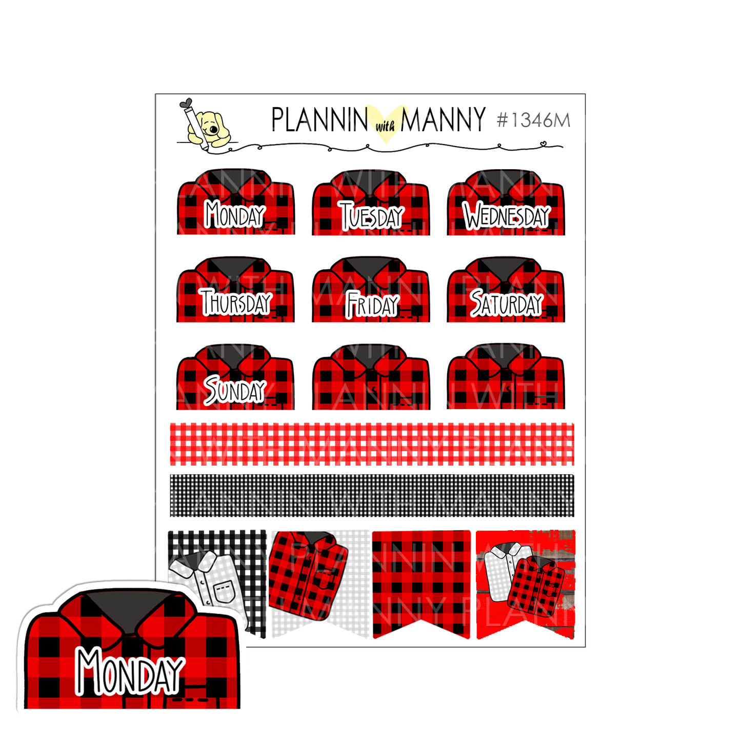 1346M Buffalo Plaid Shirt Date Covers