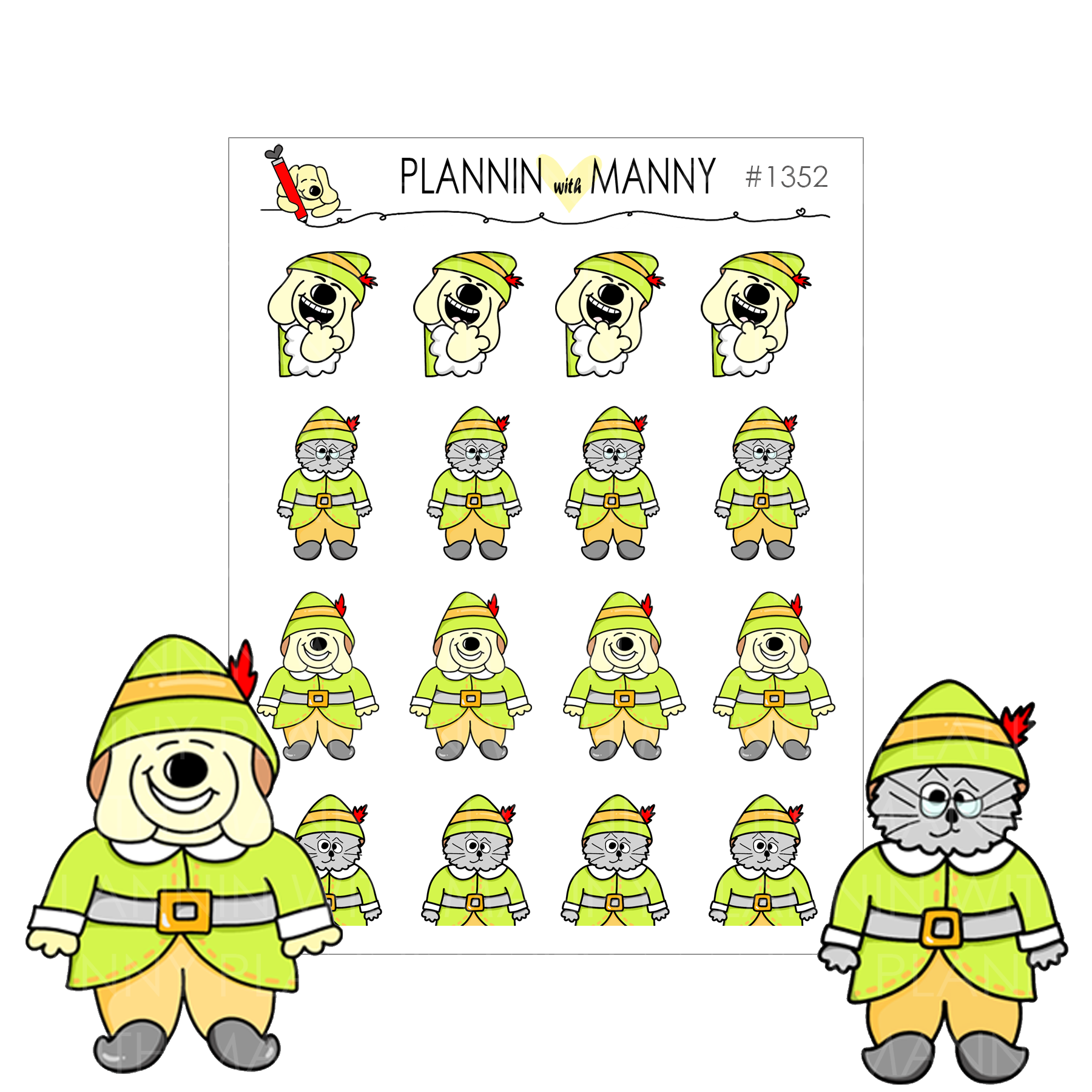 1352 Elfin Character Planner Stickers