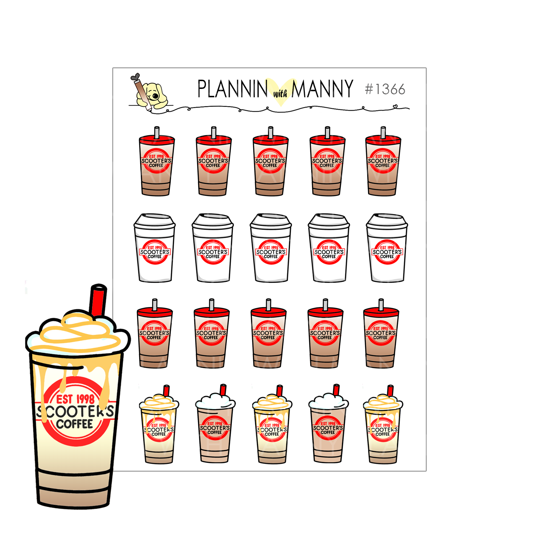1366 Scooters Coffee Planner Stickers