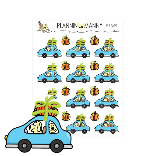 1369 Pumpkin Car planner Stickers and Diecut