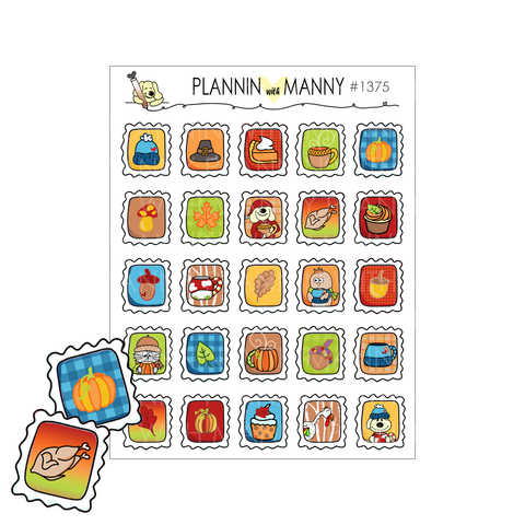 1375 Cozy Doodle Stamp Planner Stickers