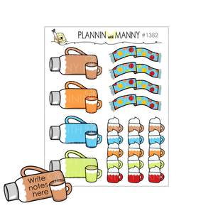 1382 Cozy Doodle Thermos Write Ins and Fun Doodle Planner Stickers
