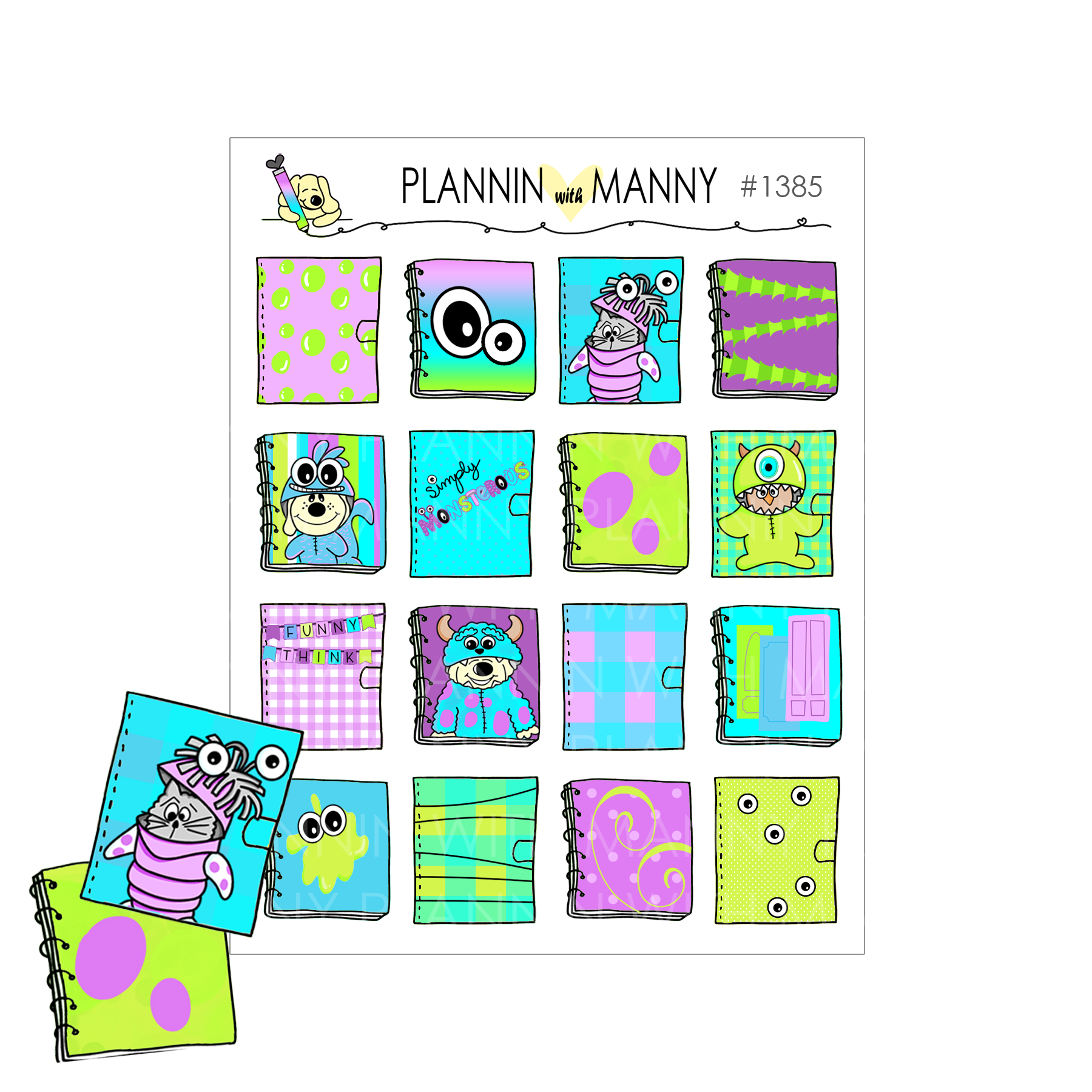 1385 Simply Monsterous Planners Planner Stickers