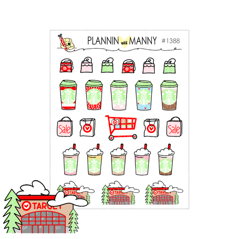 1388 I Love Red&Green Deco Planner Stickers