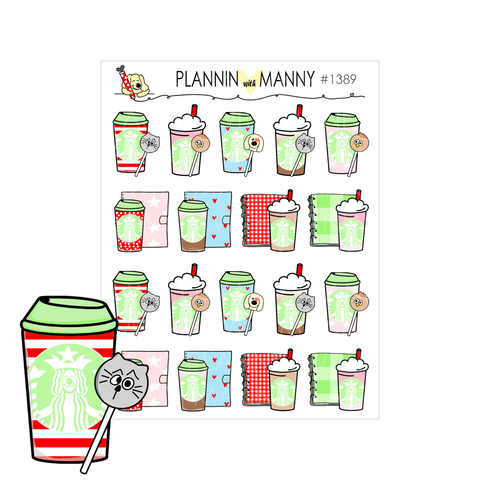 1389 Planners, Coffee, and Cake Pops Planner Stickers