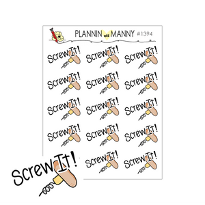 1394 Screw It Planner Stickers - Wine O Clock Collection