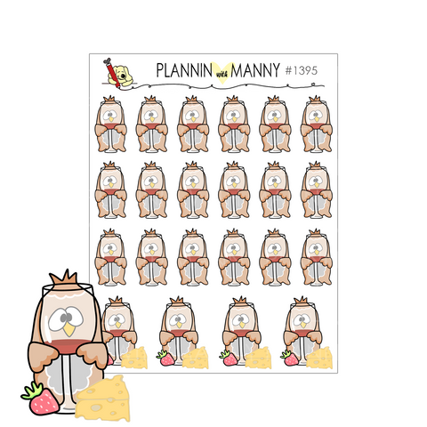 1395 Wine-O Owly Planner Stickers