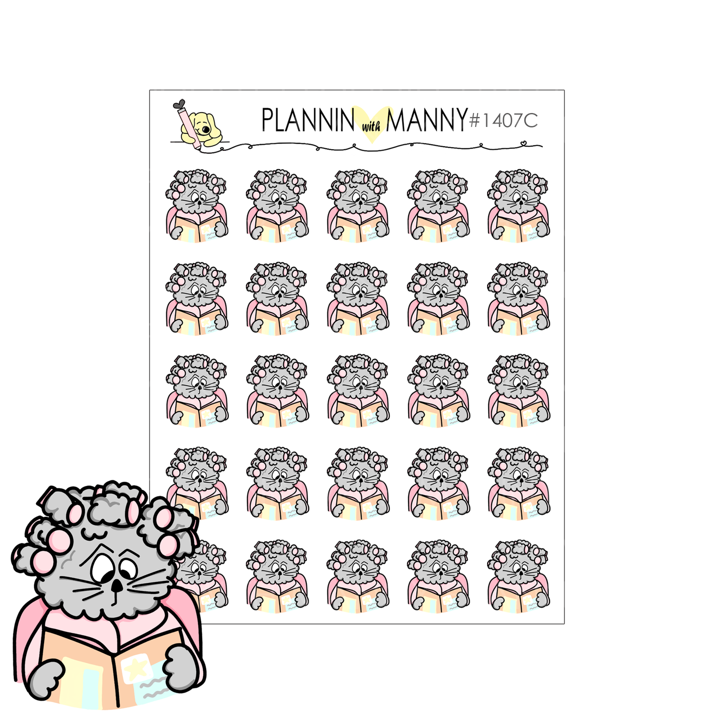 1407C Owen in Salon Curlers Planner Stickers