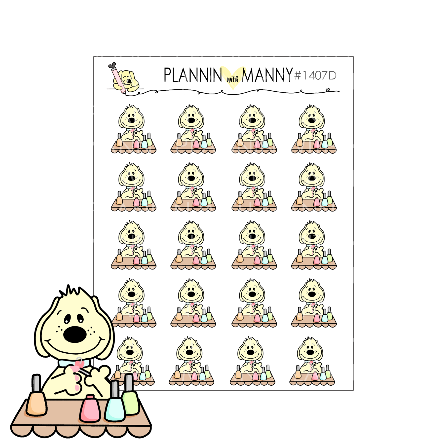1407D Pappy Manicure Planner Stickers