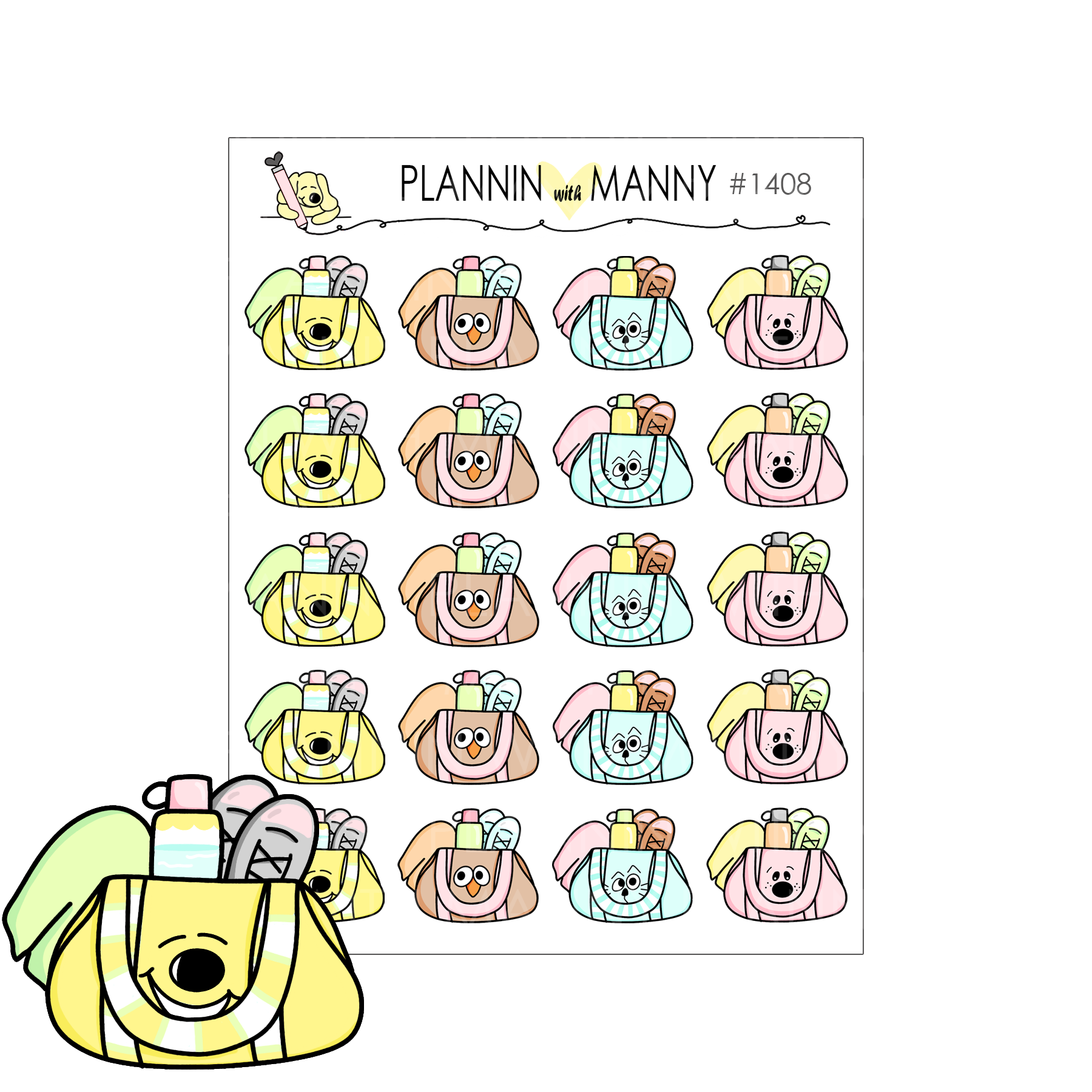 1408 Gym Bag Planner Stickers