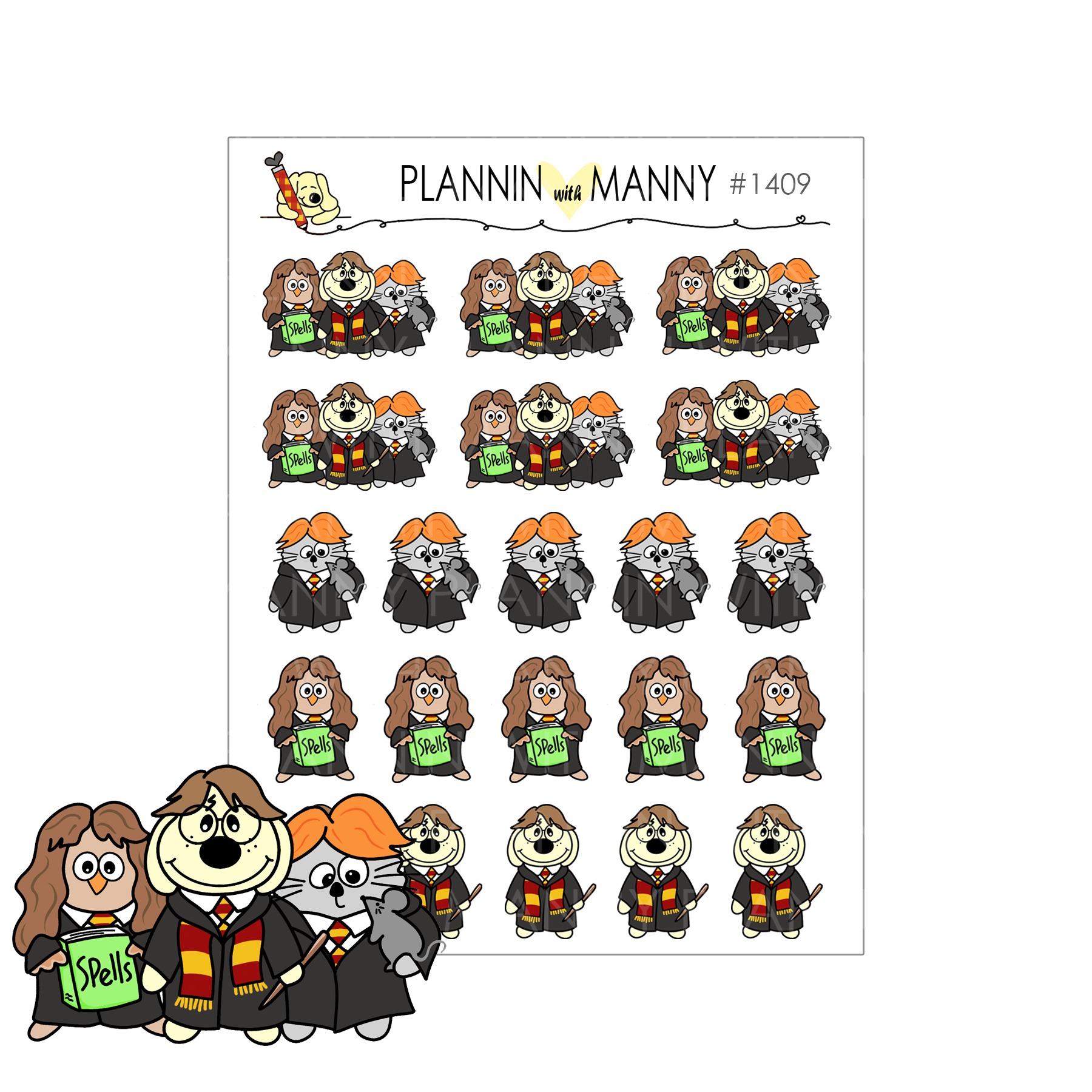 1409 Sorcerer's Stone Squad Character Planner Stickers