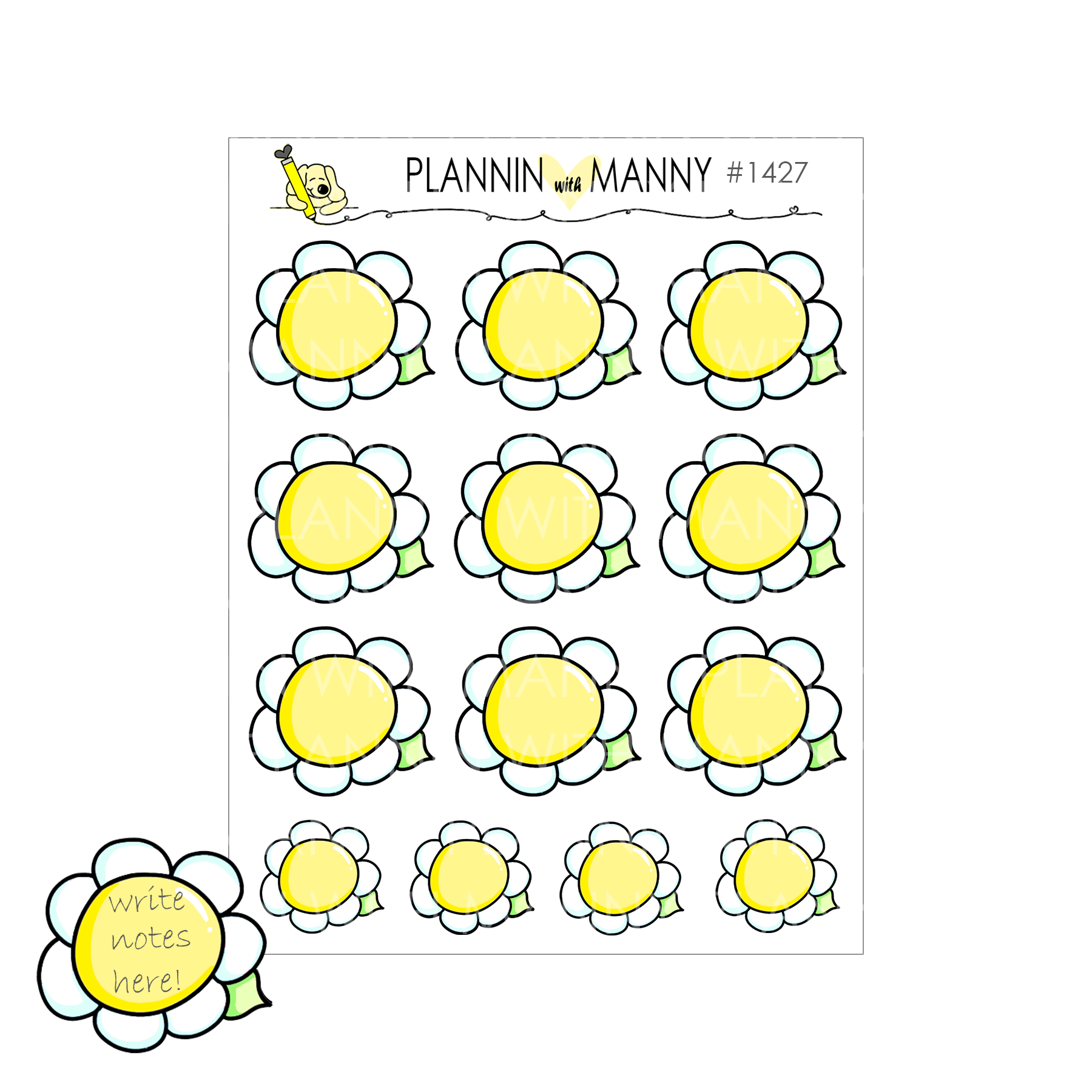 1427 DaisyWrite In Planner Stickers