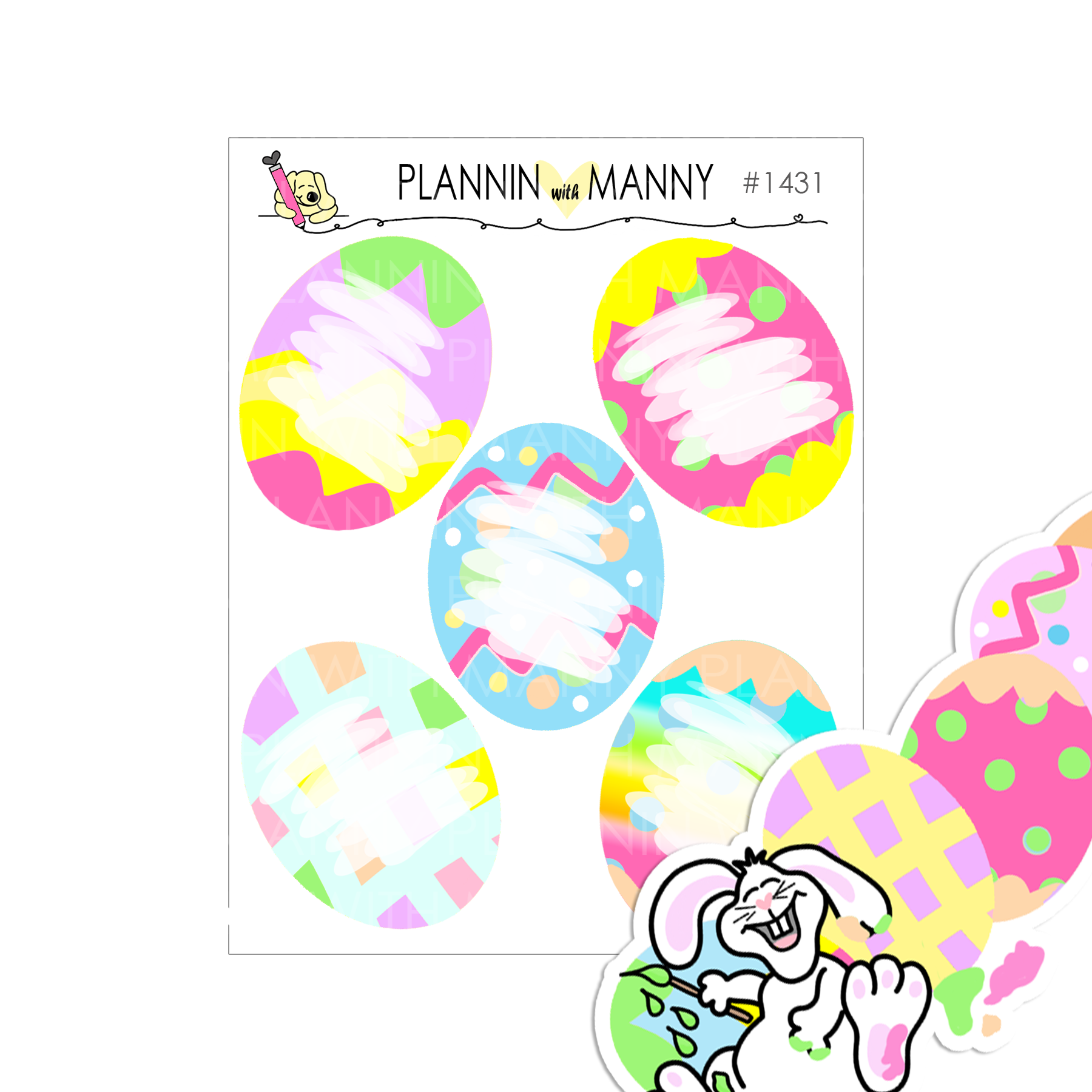1431 Write In Easter Egg Planner Stickers