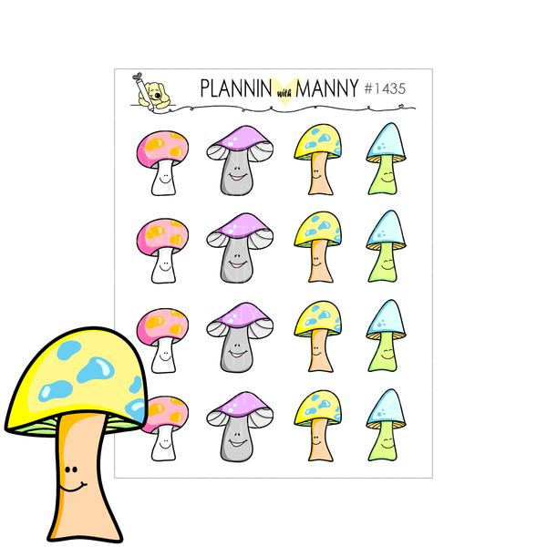 1435 Mushroom Planner Stickers