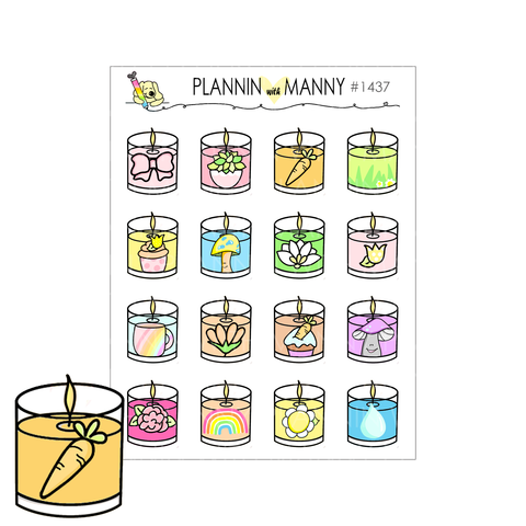 1437 Spring Candle Planner Stickers