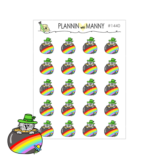 1440 Owen Rainbow Pot of Gold Planner stickers