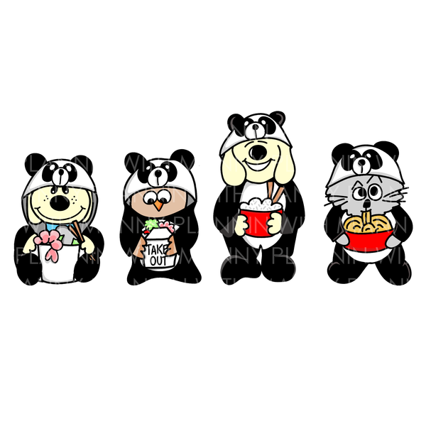 1444 Yummy Panda Character Planner Stickers