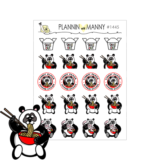 1445 Yummy Panda Planner Stickers