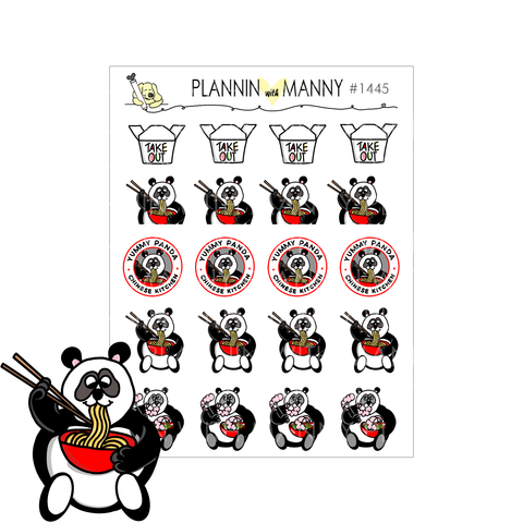 1445 Yummy Panda Planner Stickers