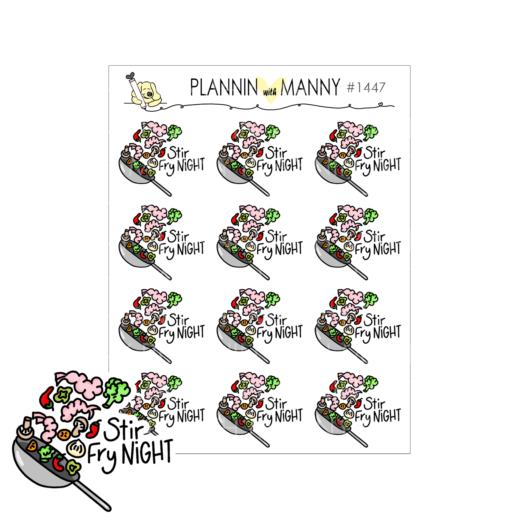 1447 Stir Fry Night Planner Stickers