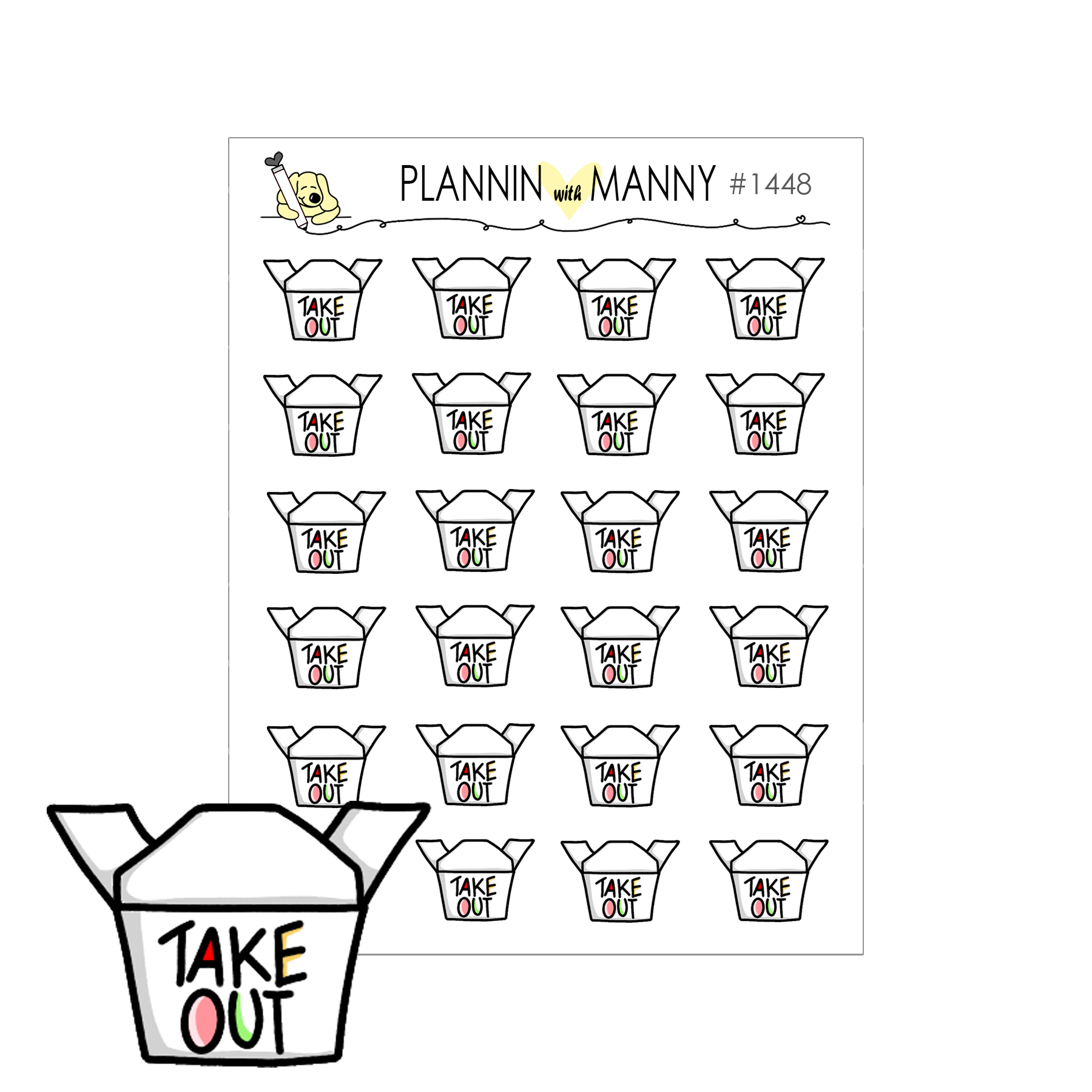 1448 Take Out Planner Stickers
