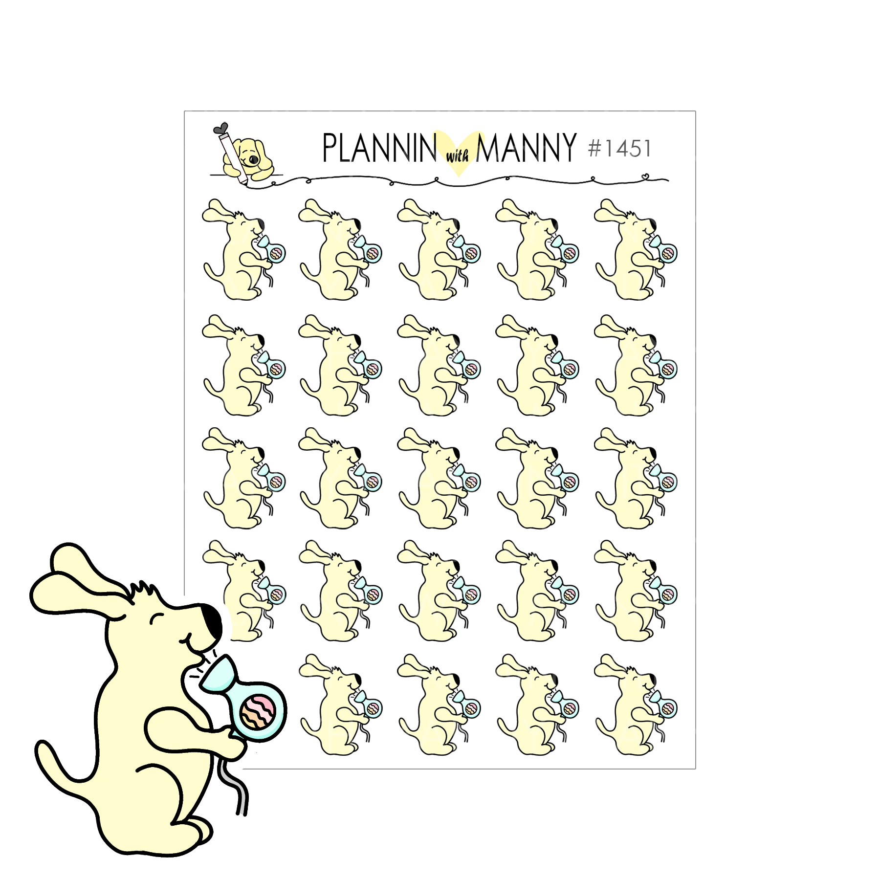 1451 Hair Drying Manny Planner Stickers