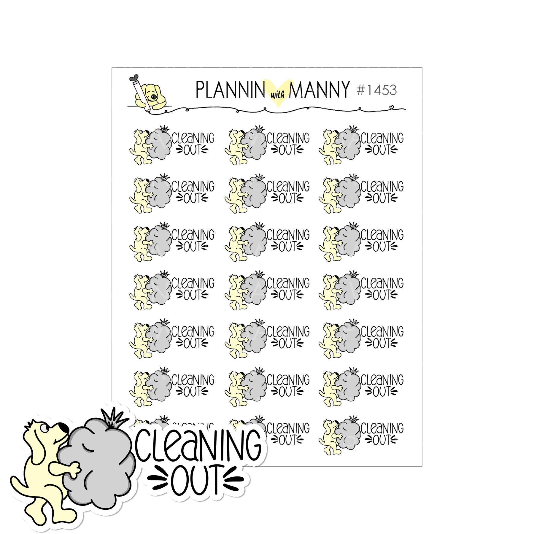 1453 Cleaning Out Planner Stickers
