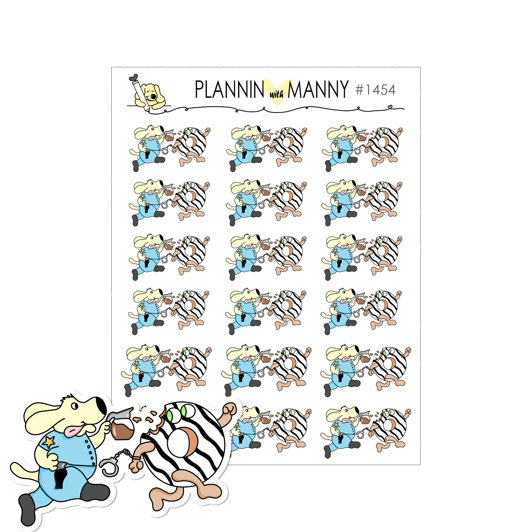 1454 Cops and Donuts Planner Stickers CRAVING CARBS!