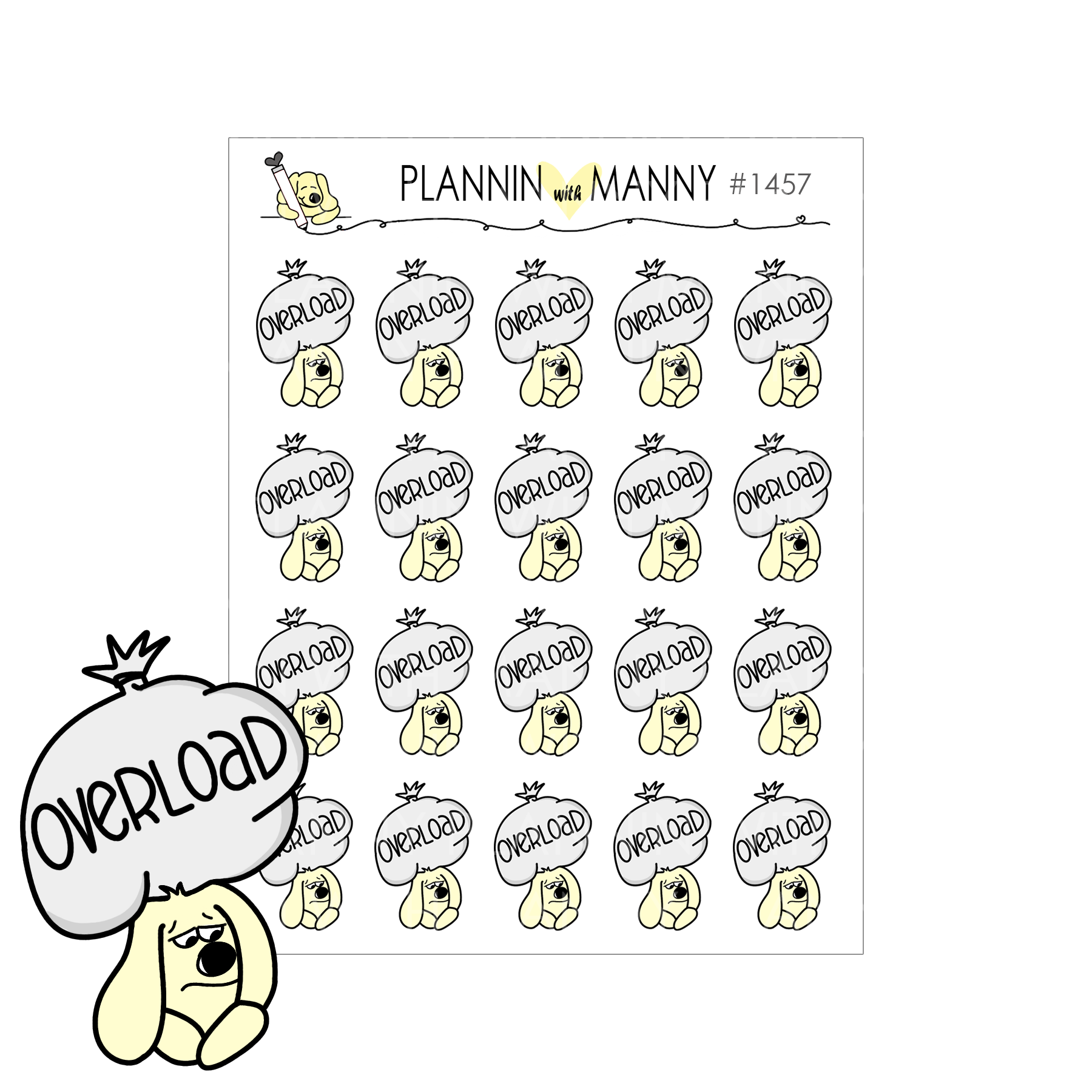 1457 Mind Overload Planner Stickers